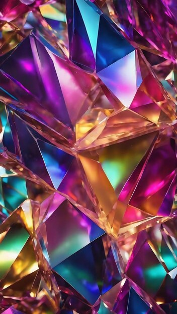 Foto kristall-licht-effekt-überlagerung iridescent-prisma-design leuchtende funken refraktierende facetten