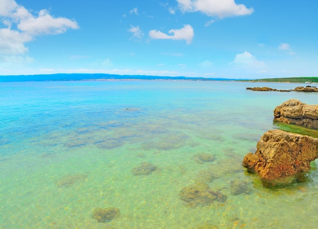 Kristallklares Wasser an der Küste von Alghero auf Sardinien