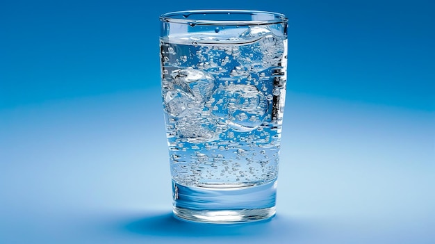 Kristallklares Wasser füllt ein Glas, das Reinheit und Verjüngung symbolisiert