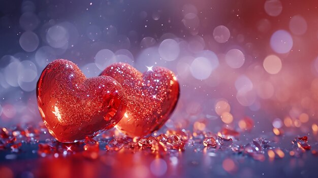 Kristallroter Valentinstag Glitter Luxus Hintergrund
