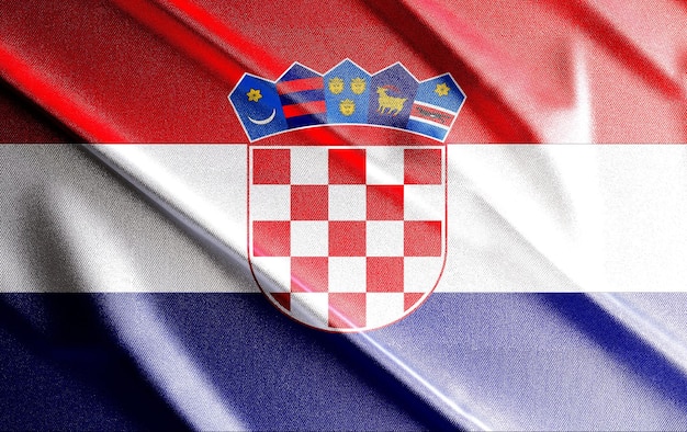 Foto kroatien 3d-flagge, schöne landesflagge der welt, hintergrund, banner, postr, abstrakt. - bild