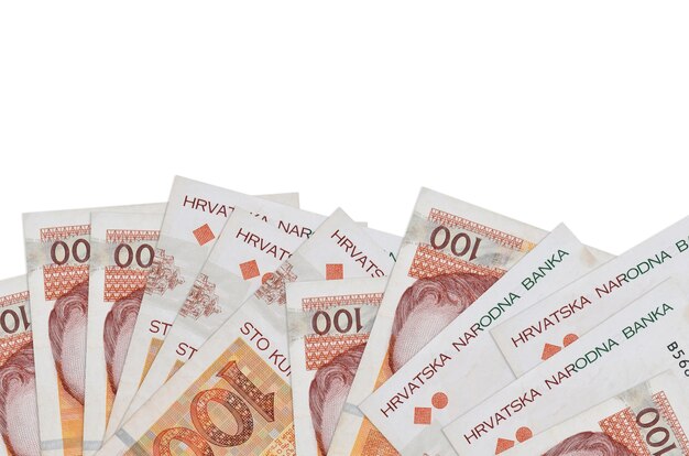 Kroatische Kuna Rechnungen auf einem weißen Hintergrund