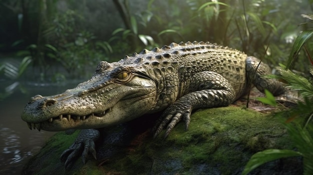 Krokodil im Regenwald Tropical crocodilegenerative ai