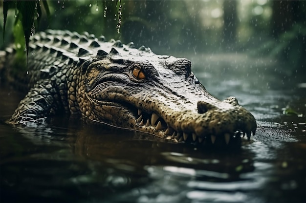Krokodil schwimmt
