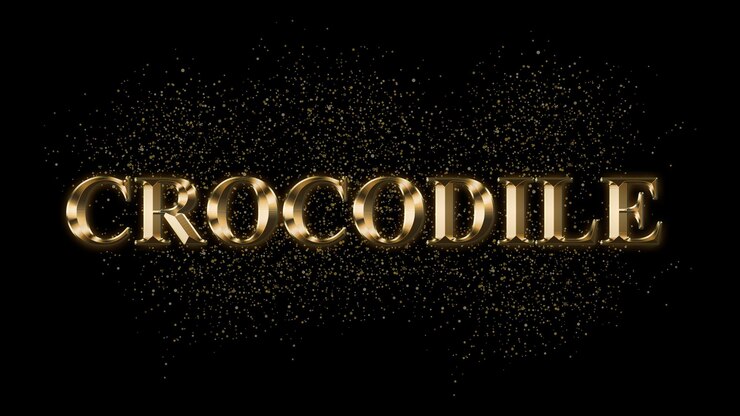 Foto krokodile gold text-effekt gold-text mit funken gold-beschichteter text-effekt tiername