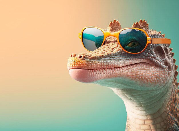 Krokodiltier mit Sonnenbrille