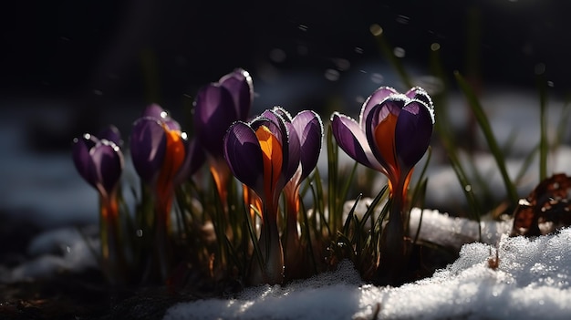 Krokusblüten wachsenGenerative KI