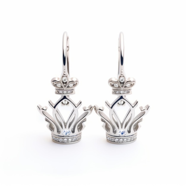 Kronen-inspirierte Ohrringe Silberschmuck für eleganten Stil