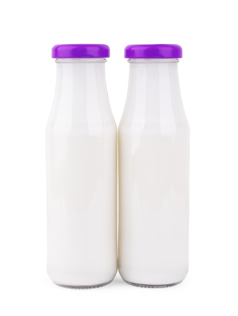 Krug Milch isoliert auf weißem Hintergrund Beschneidungspfad Glaskrug