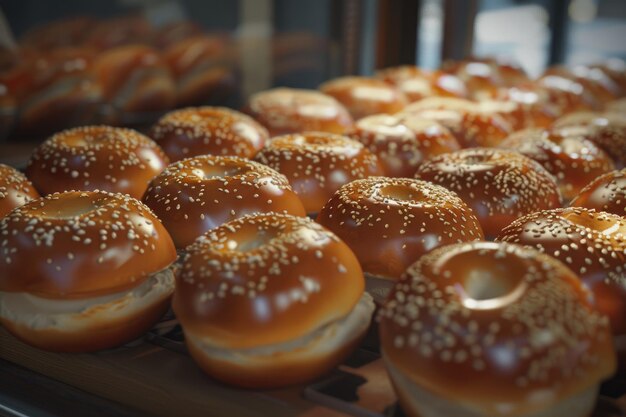 Krusprige Brötchen im Laden zum Verkauf