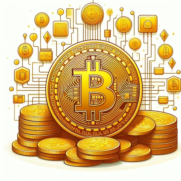 Kryptowährung Bitcoin Goldmünze