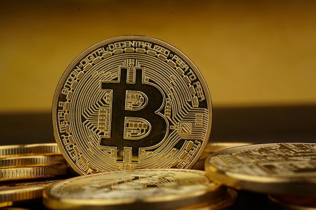 Kryptowährung der goldenen Bitcoin-Münzen