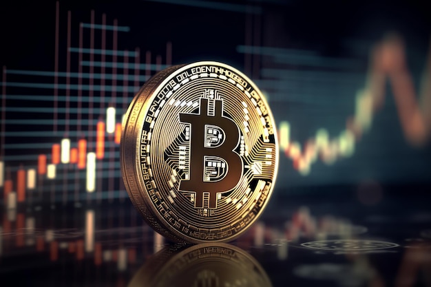 Kryptowährung Gold Bitcoin Börsen-Chat-Hintergrund