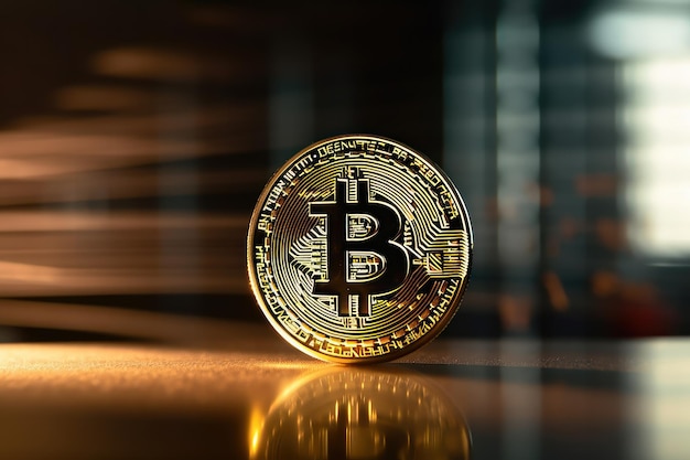 Kryptowährung goldener Bitcoin-Hintergrund Finanzanlagekonzept Generative Ai