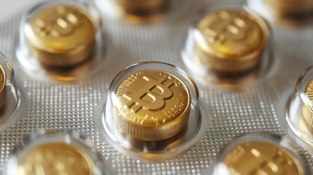 Kryptowährungskonzept Bitcoin-Pillen