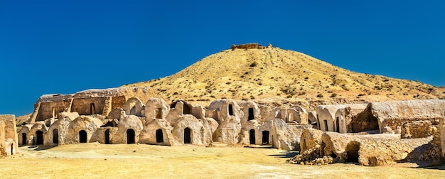 Ksar hallouf, uma vila fortificada no governadorado de medenine, sul da tunísia. áfrica