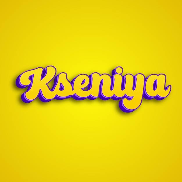 Foto kseniya tipografia 3d design amarelo rosa branco fundo foto jpg