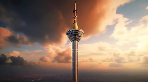 Kuala Lumpur Tower leuchtende Farbe Generative Ai