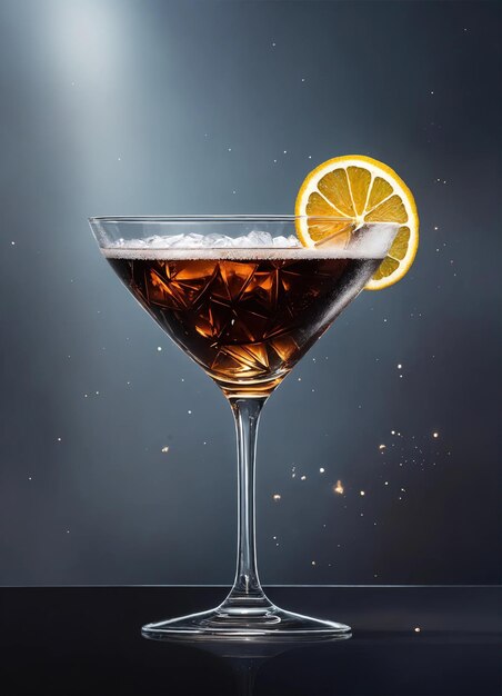 Kuba-Libre-Cocktail mit Rum, Cola, Limette und Eis ai generative