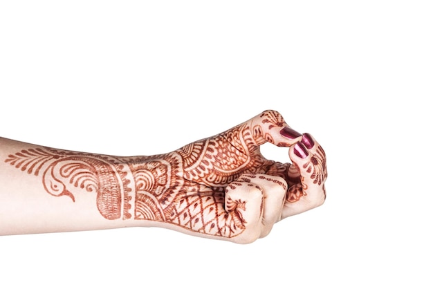 Foto kubera mudra com henna
