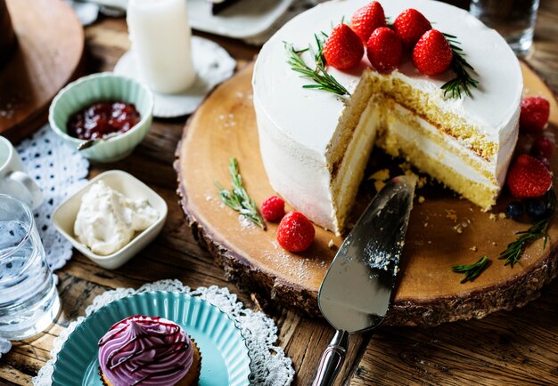 Kuchen-köstlicher Nachtisch-Bäckerei-Ereignis-Party-Empfang