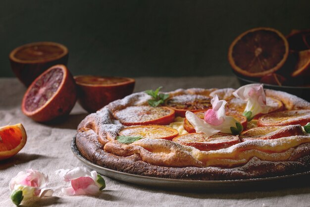 Kuchen mit Blutorange