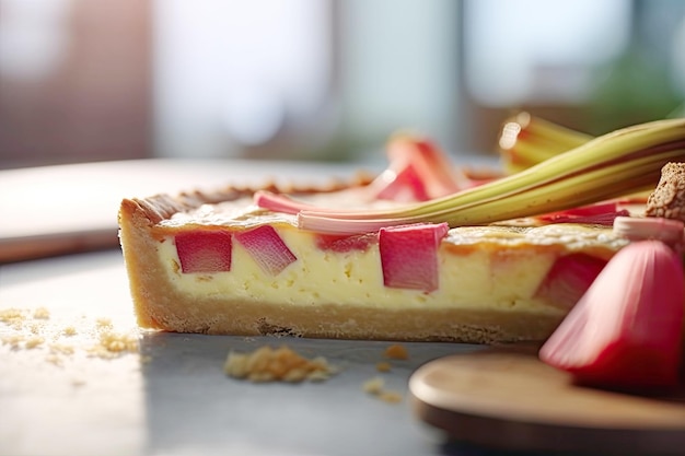 Kuchen mit Rabarber und Käse in der Nähe