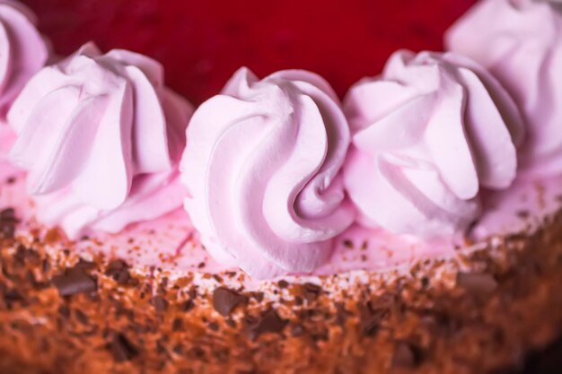 Kuchen mit Sahne Süßes hausgemachtes Dessert