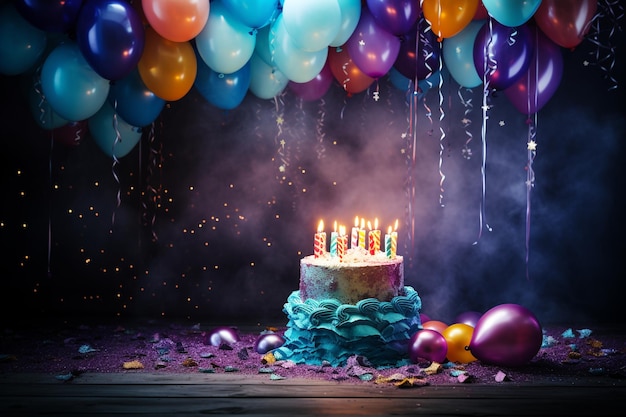 Kuchen und Konfetti freudige Geburtstagsfeiern eine weitere Kerze umarmt den Verlauf der Zeit mit Kuchen