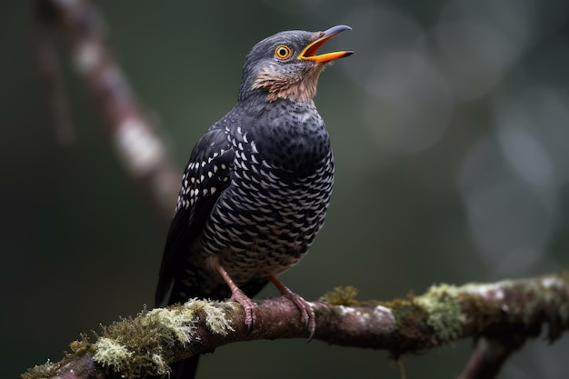 Kuckucksvogel ruft aus einem Baum. Generative KI