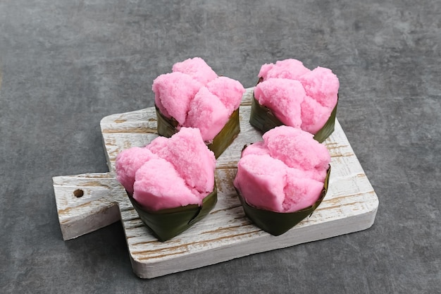 Foto kue mangkok chinês fa gao conhecido como bolo da sorte, geralmente para o ano novo chinês