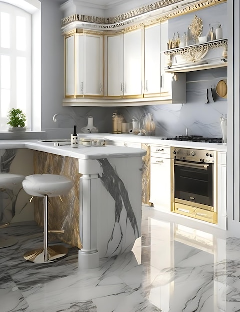 Küche Rom Marmorfliesen Design