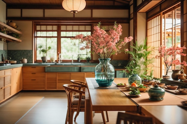 Kücheninterieur im japanischen Stil