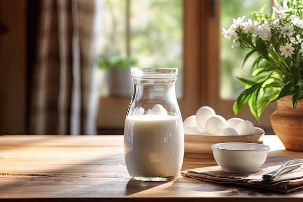 Küchentisch mit Milch