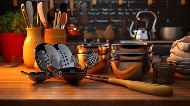 Küchenutensilien und Geschirr Generative KI