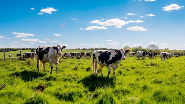 Kühe auf einem grünen Feld