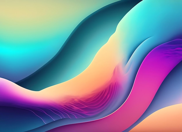 Kühle gradiente Farben verschmelzen reibungslos, um beruhigende abstrakte Wellen zu erzeugen Hintergrund