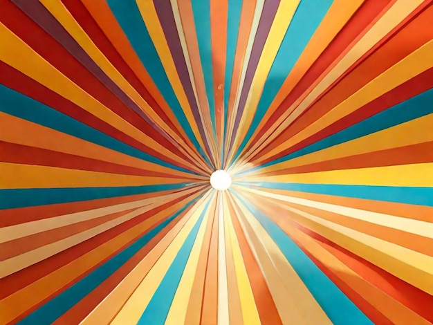 Kühle handgezeichneten radialen Streifen groovy Hintergrund Zirkus farbenfrohes Muster retro Sonnenschein Textur