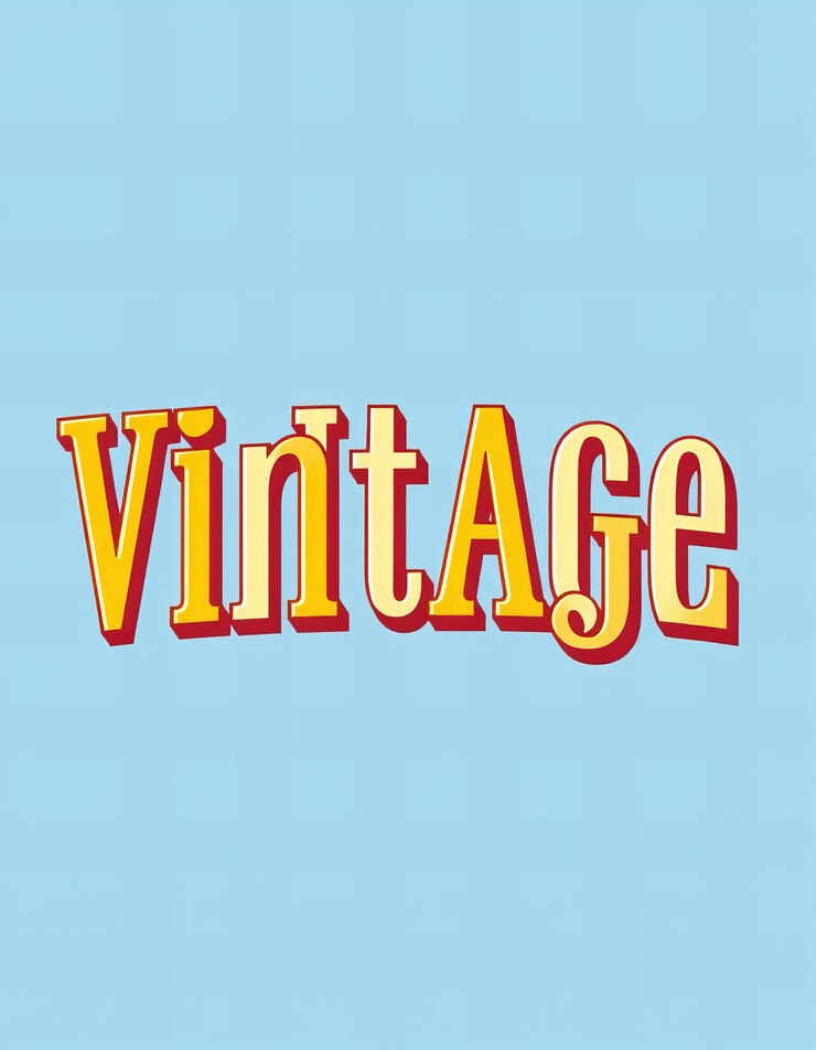 Foto kühne typografie des wortes vintage mit klassischen zeitlosen buchstaben