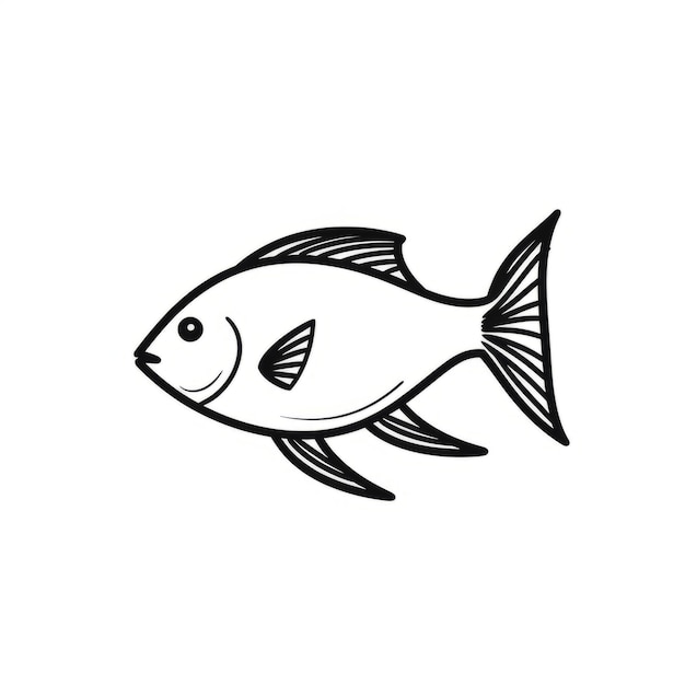 Kühnes und anmutiges Fischbild auf weißem Hintergrund