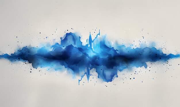 Künstlerische blaue Aquarell-Splash-Effektvorlage