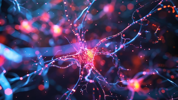 Künstlerische Darstellung eines Neurons Das Neuron ist die grundlegende funktionelle Einheit des Nervensystems
