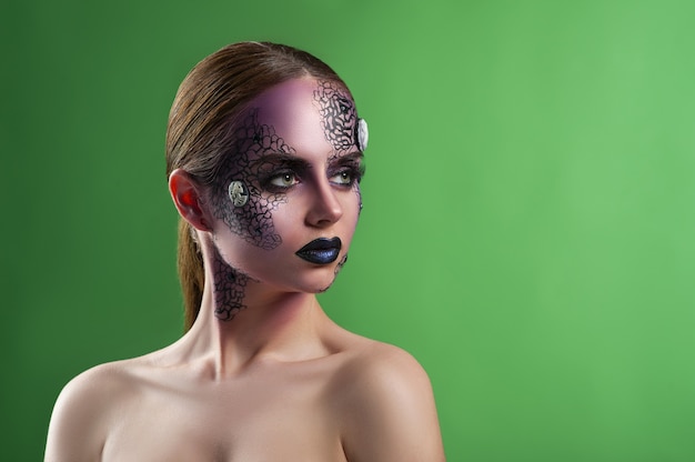Künstlerische Make-up-Modellstudioaufnahmen