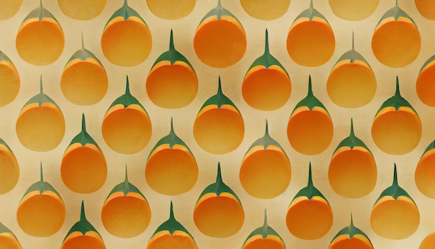 Künstlerisches abstraktes skandinavisches Boho-nahtloses Muster mit abstrakten Blumen und orangefarbenen, unregelmäßigen Schnörkellinien und abstrakter Formtextur