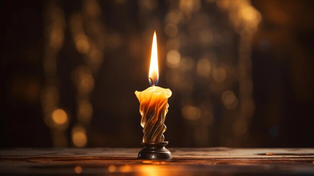 Künstlerisches Porträt einer brennenden Kerze, AI-generiertes Hintergrundbild