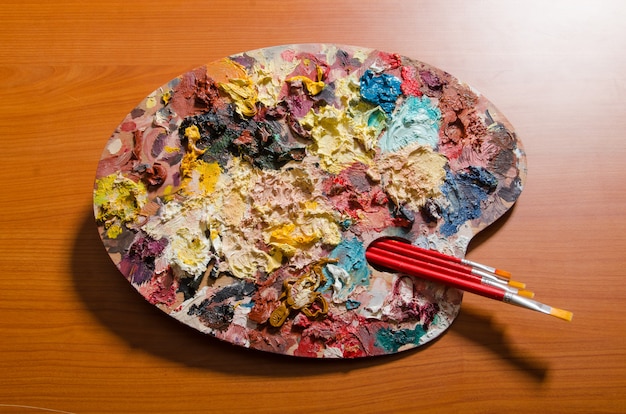 Künstlerpalette im Kunstkonzept