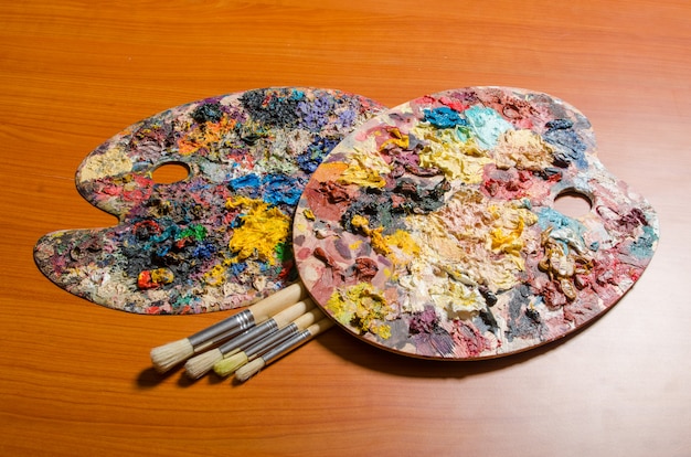 Künstlerpalette im Kunstkonzept