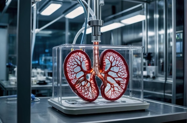 Künstliche 3D-gedruckte menschliche Herzen in einem Labor