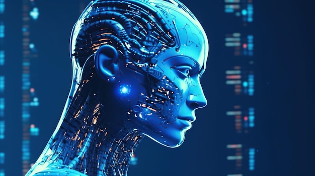 Künstliche Intelligenz, ein Mikrochip im von Cybor AI generierten Bild