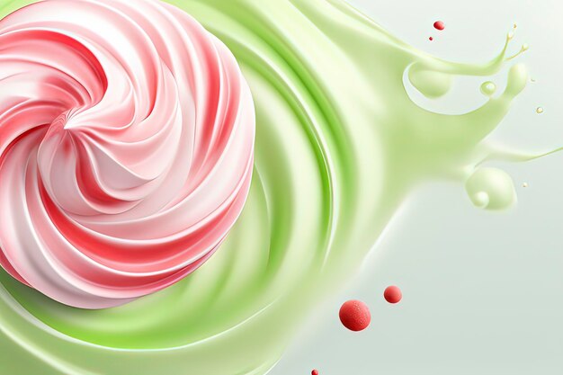 Künstliche Intelligenz erzeugt ein Bild von Delicious Strawberry Mint Ice Cream